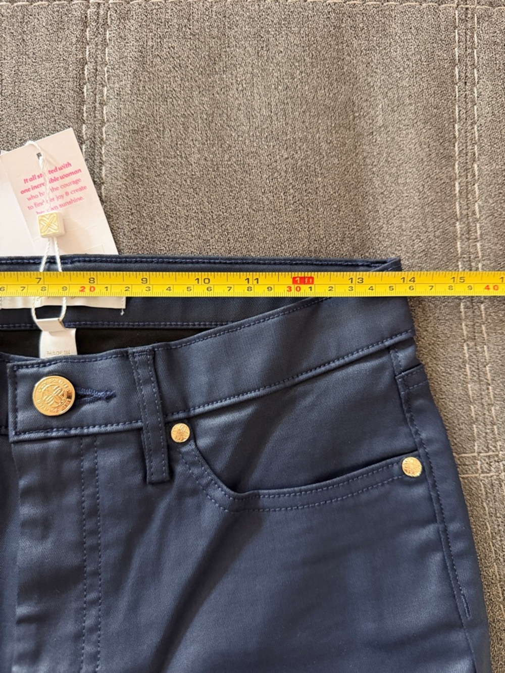 NWT Lilly Pulitzer Liza Coated Crop Flare low tide navy - Women size 8 - Picture 7 of 7